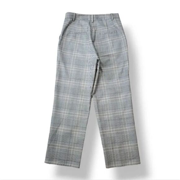 NEW Tibi Wool High Rise Crop Straight Leg Glencheck Plaid Suiting Pants Size 8 - Picture 3 of 11